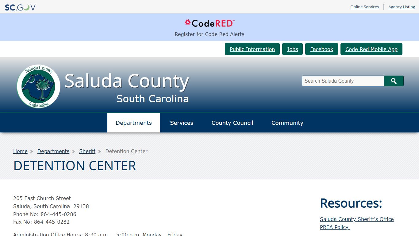 Detention Center | Saluda County