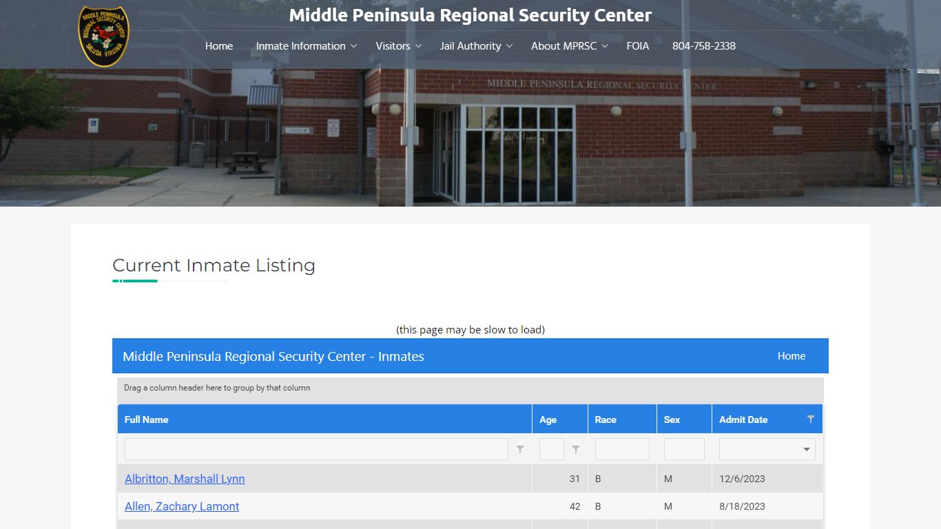 Current Inmate Listing – MPRSC
